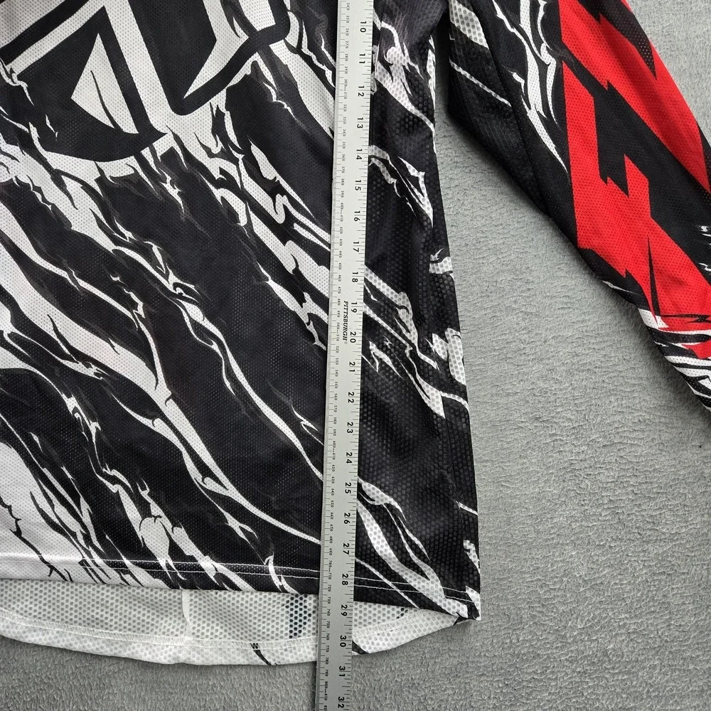Fly Racing Men Shirt S White Graphic Print Abstract‎ Logo Kinetic Activewear